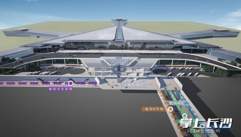 长沙机场改扩建工程综合交通枢纽（GTC）主体工程效果图