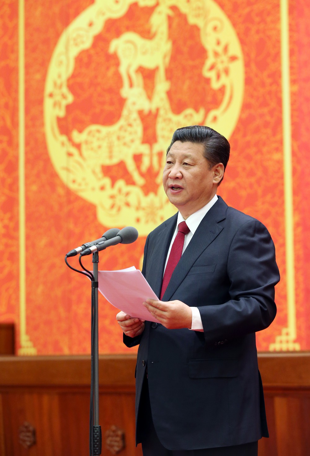 On February 17, 2015, the Communist Party of China Central Committee and the State Council held the 2015 Spring Festival Reunion Meeting at the Great Hall of the People in Beijing.  Xi Jinping, general secretary of the CPC Central Committee, state chairman, and chairman of the Central Military Commission delivered an important speech.