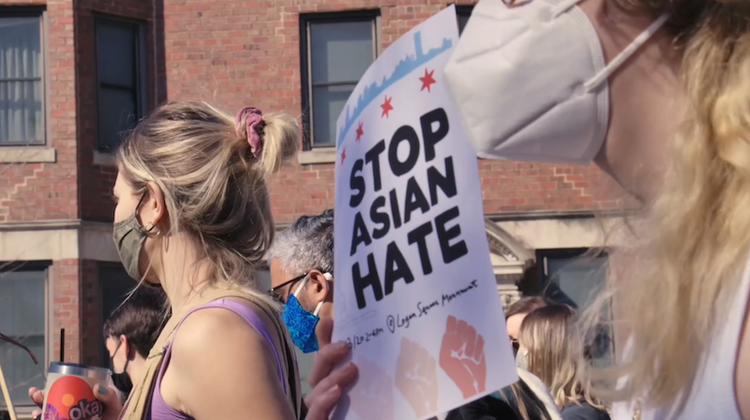 美国第三大城市芝加哥举行反亚裔仇恨游行