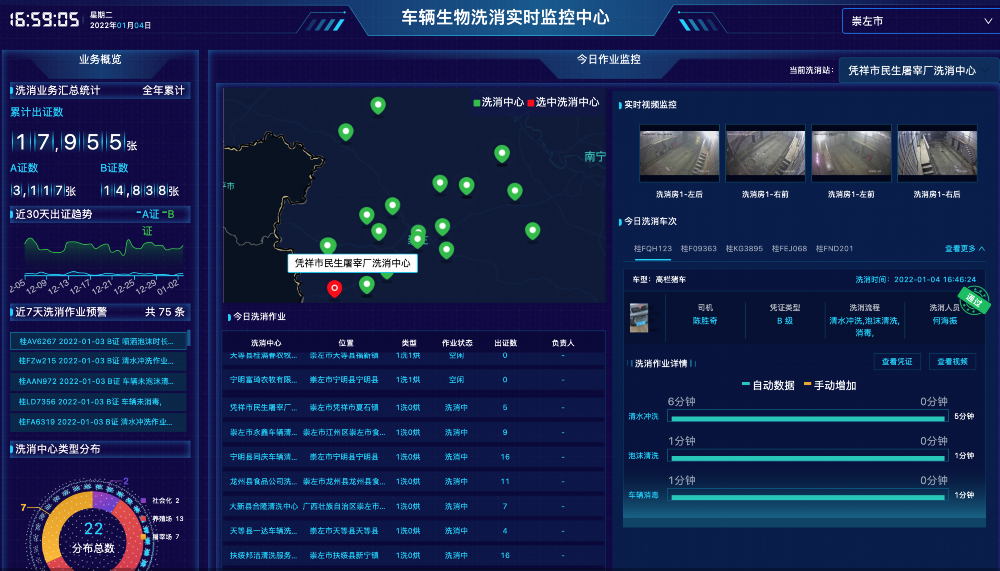 崇左市畜禽运输车辆洗消中心建设与数字化监管试行经验