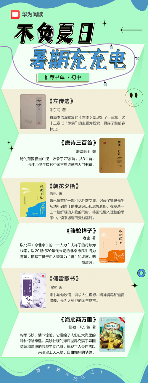 阅读正当时 | 暑假书单别错过 华为阅读带你充盈整个假期