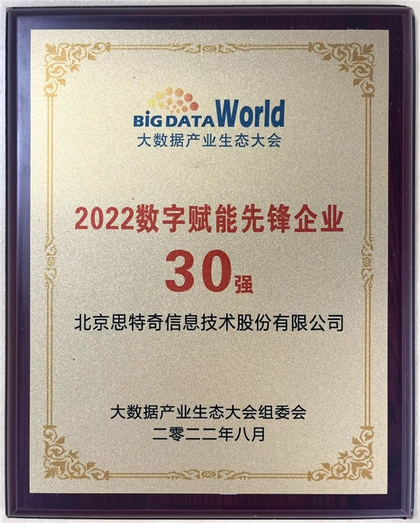 喜讯 思特奇荣获2022大数据产业生态大会多项大奖