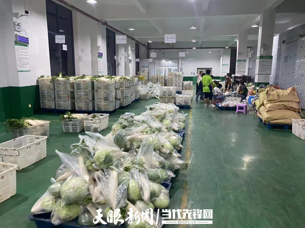 兴义市洒金街道的中信农联生鲜配送中信心，已经分装好的蔬菜包.jpg