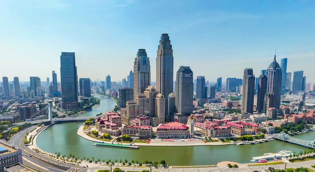 这是6月24日拍摄的天津中心城区城市景观（无人机照片）。