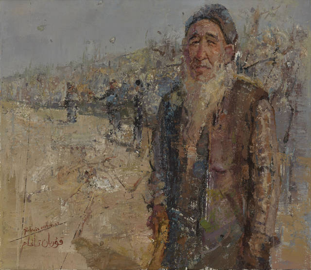 《阳光·凝思》 布面油画 100x80cm 2023年